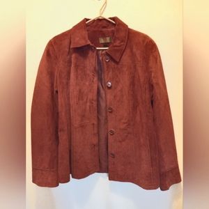 Danier Suede Button Up Suit Jacket with Pockets